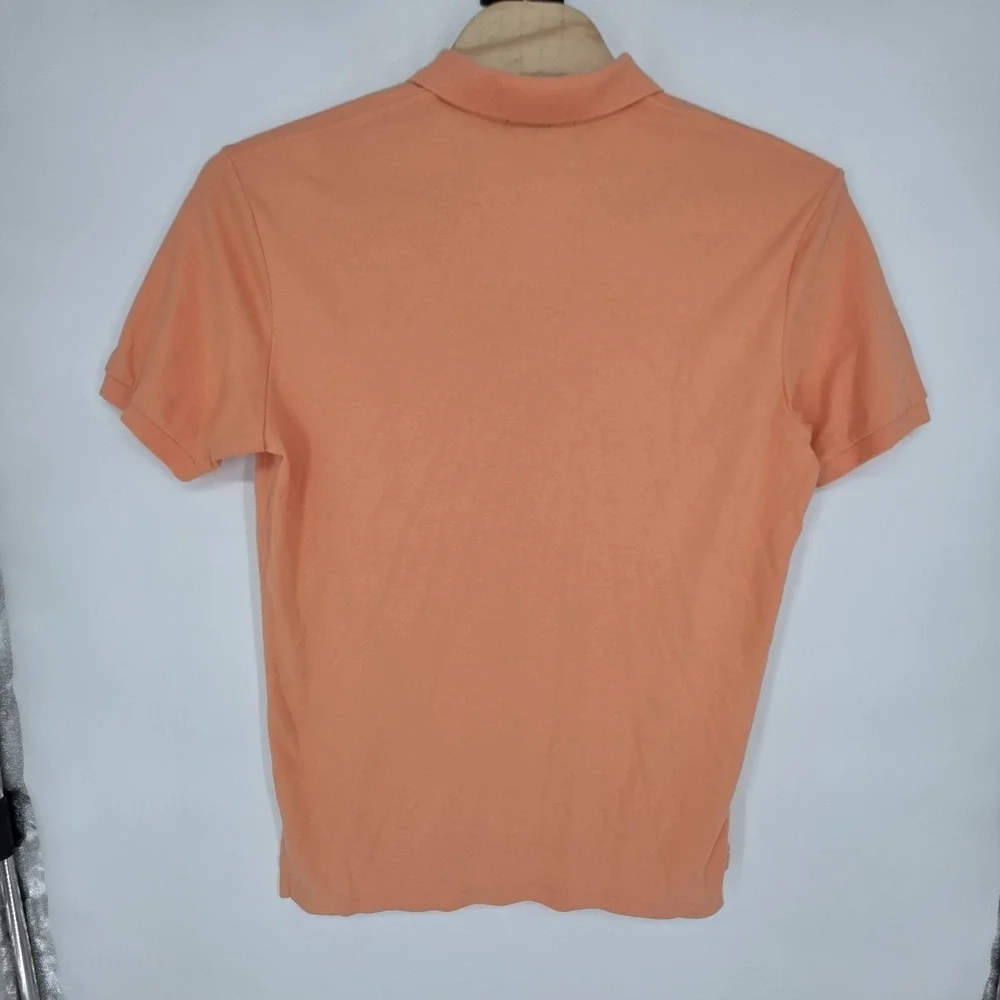 Polo Ralph Lauren Men Polo Shirt Large Orange Cotton Short Sleeve Preppy Vintage